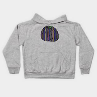 Halloween Horror Pumpkin Dark Blue Stripes Kids Hoodie